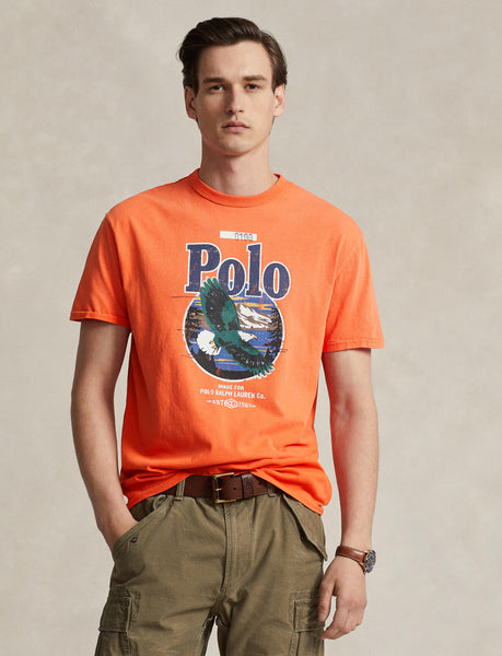 Polo Ralph Lauren Short Sleeve Eagle Classic Fit Jersey T-Shirt, Orange