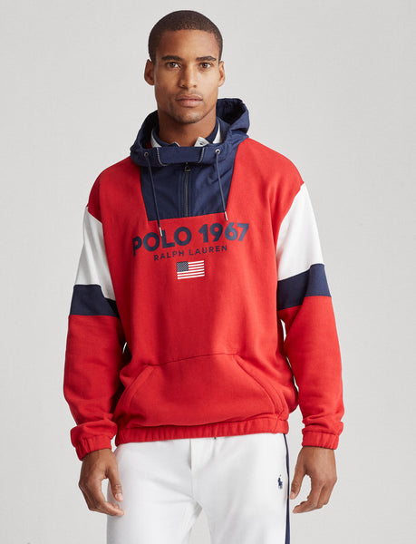 POLO RALPH LAUREN Polo Fleece Hoodie, Polo Sport Red/ Multi