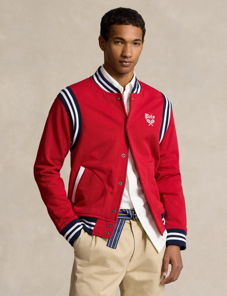 Polo Ralph Lauren Embroidered Fleece Baseball Jacket, Red