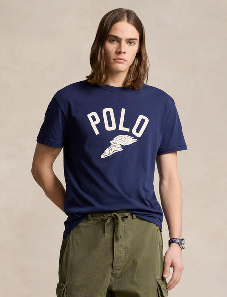 Polo Ralph Lauren Classic Fit Graphic Slub Jersey T-Shirt, Navy