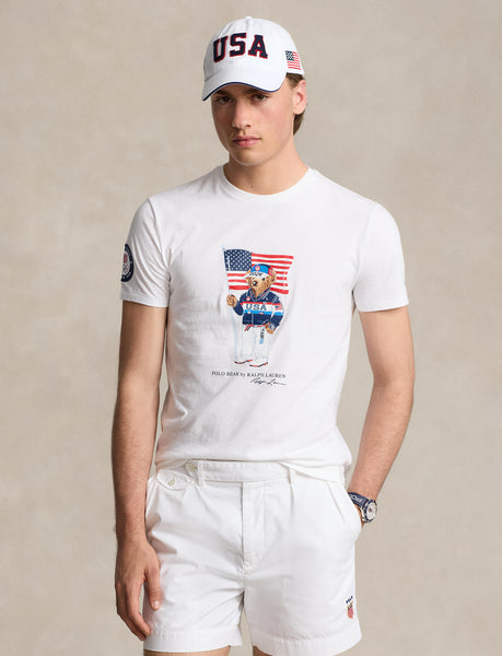 Polo Ralph Lauren Team USA Polo Bear Jersey T-Shirt, White