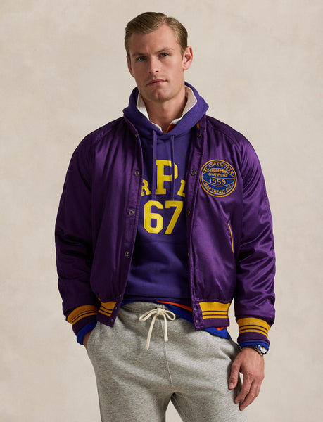 Polo Ralph Lauren Satin Varsity-Inspired Jacket , Purple