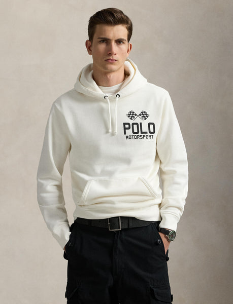 Polo Ralph Lauren Slub Fleece Graphic Hoodie, White