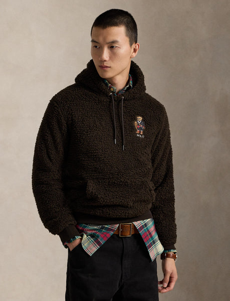 Polo Bear Pile Fleece Hoodie, Brown