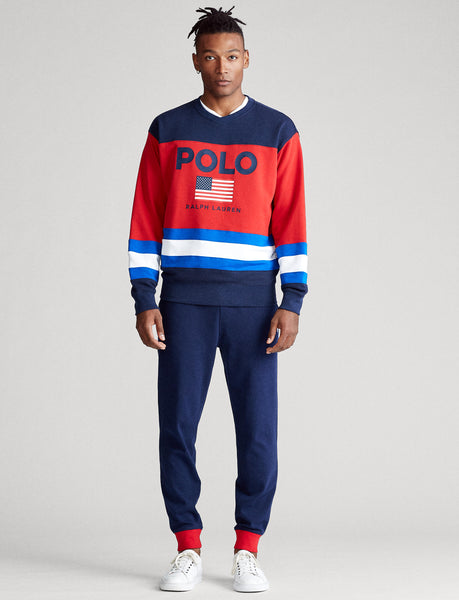 POLO RALPH LAUREN Flag Logo Crewneck, Multi