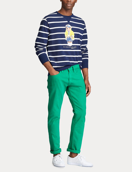 POLO RALPH LAUREN CP-93 Bear Mesh L/S T-Shirt, Navy/ White