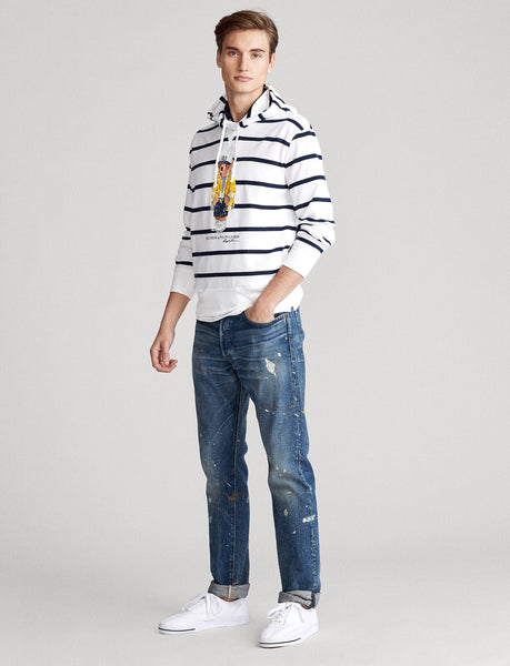 POLO RALPH LAUREN CP-93 Bear Mesh Hooded Jersey, White/ Multi