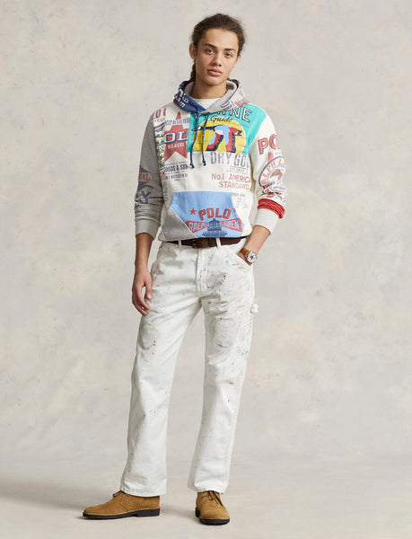 Polo Ralph Lauren Patchwork Hoodie, Deckwash White