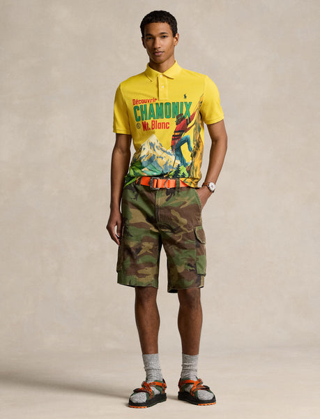 Polo Ralph Lauren Classic Fit Mesh Graphic Polo Shirt, Canary Yellow