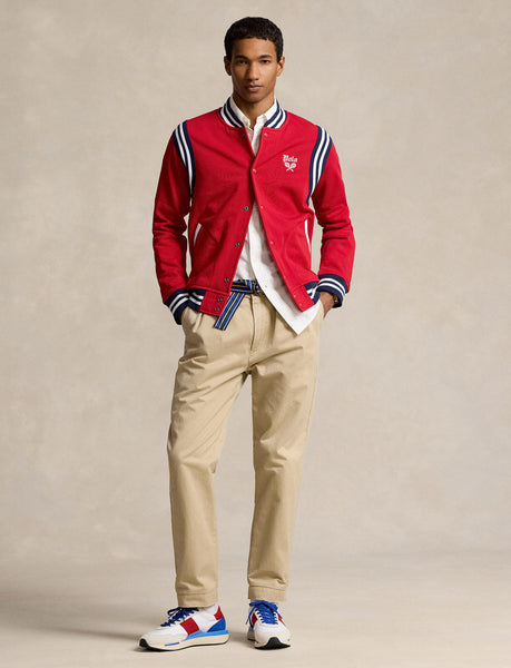 Polo Ralph Lauren Embroidered Fleece Baseball Jacket, Red