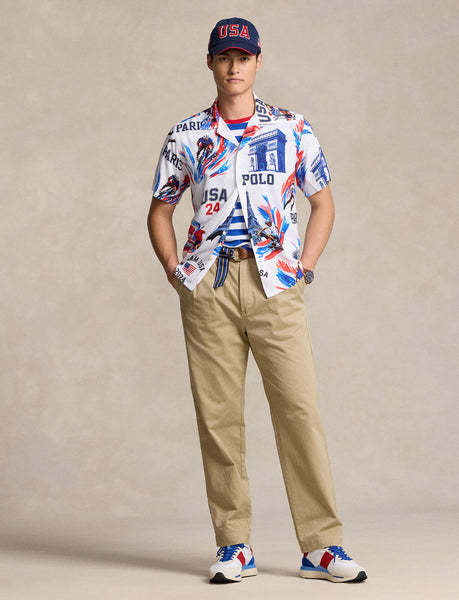 Polo Ralph Lauren Team USA Print Camp Shirt, Multi