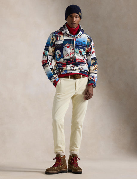 Polo Ralph Lauren Ski-Patchwork Fleece Hoodie, Blue