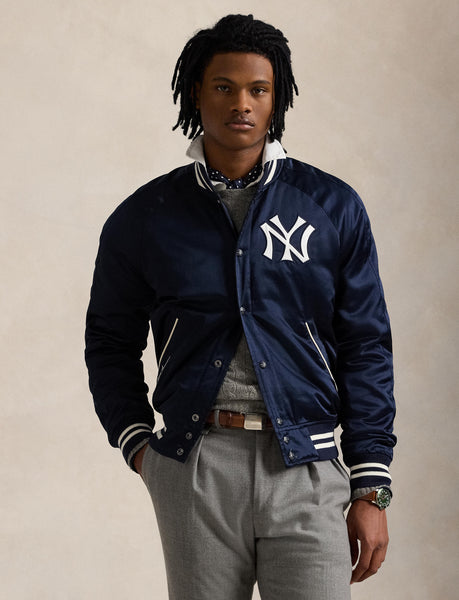 Polo Ralph Lauren Yankees Satin Jacket, Aviator Navy