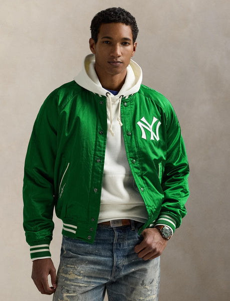 Polo Ralph Lauren Yankees Satin Jacket, Athletic Green