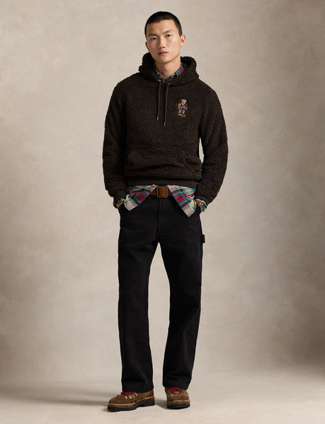 Polo Bear Pile Fleece Hoodie, Brown