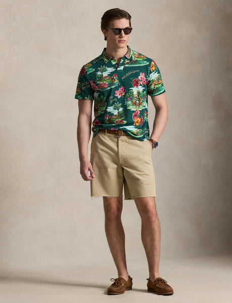 Polo Ralph Lauren Standard Fit Tropical Jersey Polo Shirt, Green
