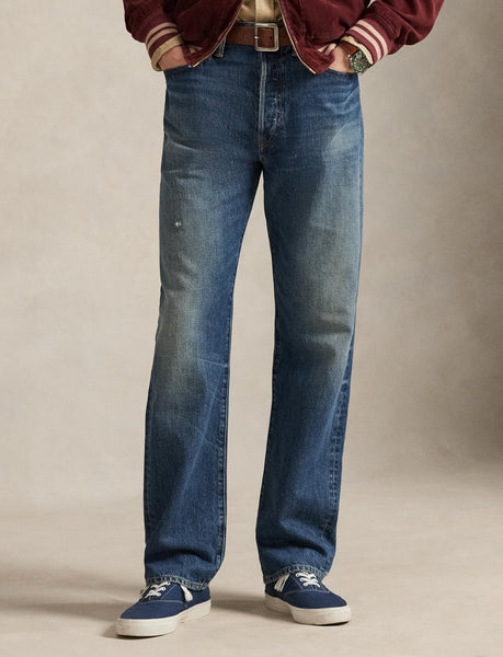 Polo Ralph Lauren Straight Fit Distressed Heritage Jean, Blue