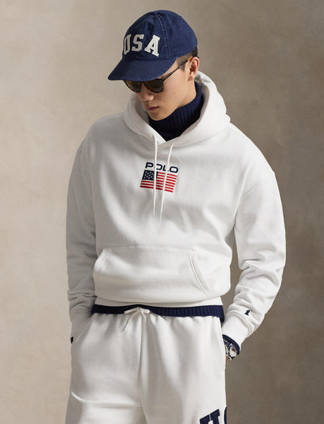 Polo Ralph Lauren Flag Fleece Hoodie, White