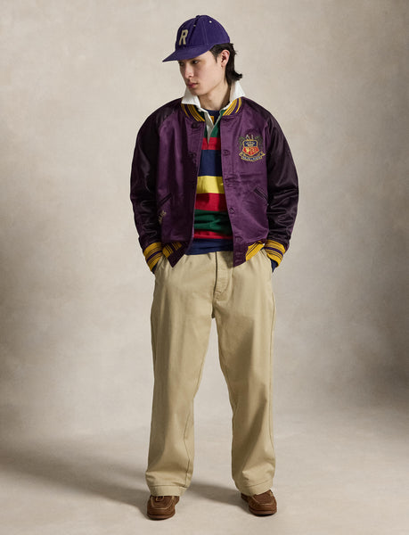 Polo Ralph Lauren Embroidered Satin Baseball Jacket, Multi