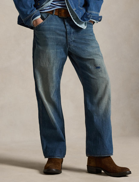 Polo Ralph Lauren Classic Fit Distressed Workwear Jean, Blue