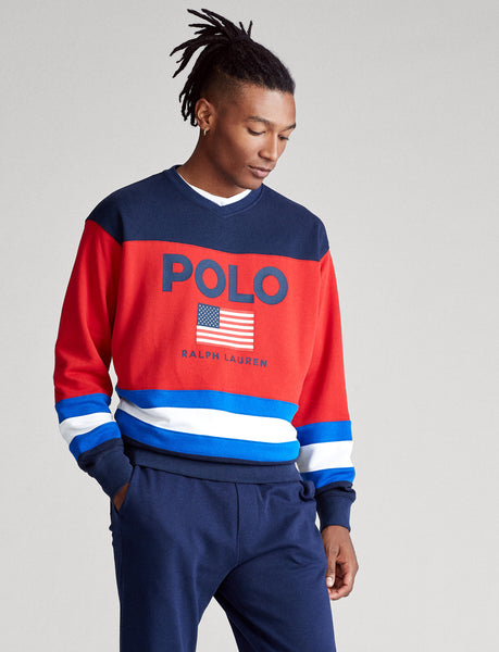 POLO RALPH LAUREN Flag Logo Crewneck, Multi