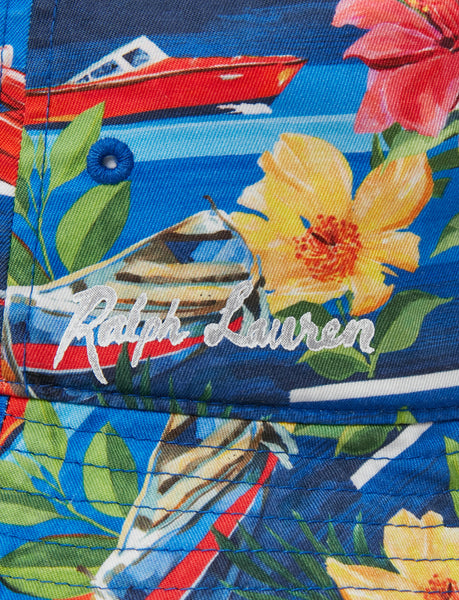 Polo Ralph Lauren Tropical-Print Twill Bucket Hat, Le Grand Blue