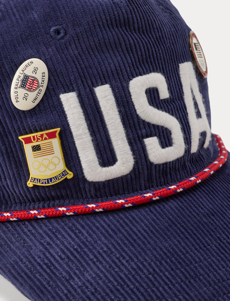 Polo Ralph Lauren Team USA Corduroy Cap, Navy