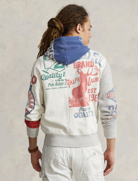 Polo Ralph Lauren Patchwork Hoodie, Deckwash White