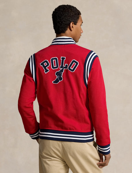Polo Ralph Lauren Embroidered Fleece Baseball Jacket, Red