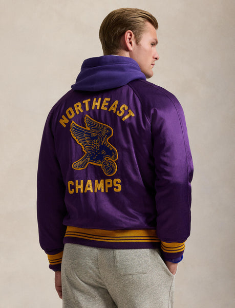 Polo Ralph Lauren Satin Varsity-Inspired Jacket , Purple