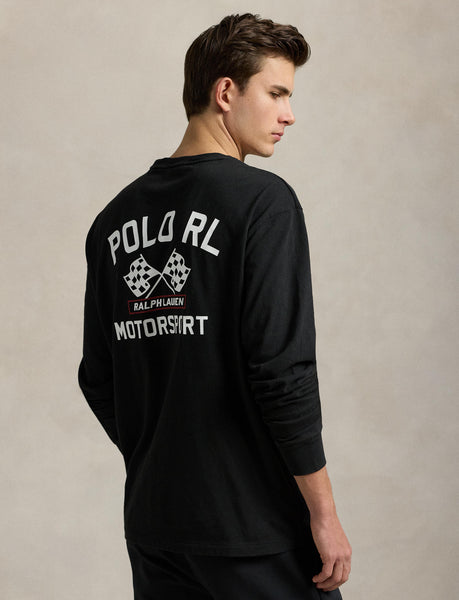 Polo Ralph Lauren Classic Fit Slub Jersey Graphic T-Shirt, Black
