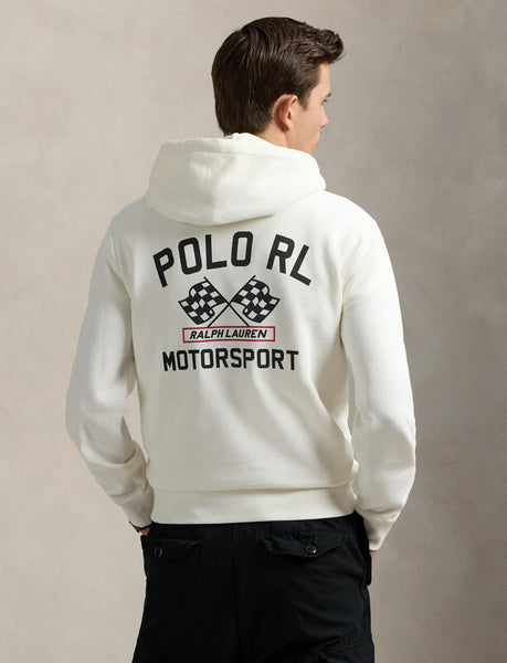 Polo Ralph Lauren Slub Fleece Graphic Hoodie, White