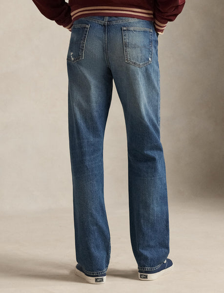 Polo Ralph Lauren Straight Fit Distressed Heritage Jean, Blue