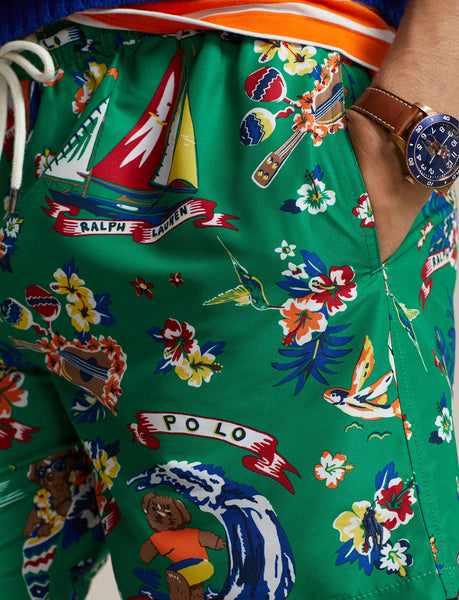 Polo Ralph Lauren 5.75-Inch Traveler Polo Bear Swim Trunk, Multi