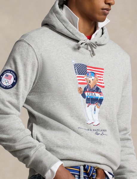 Polo Ralph Lauren Team USA Polo Bear Fleece Hoodie, Andover Heather