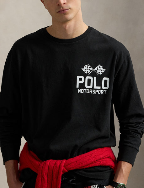 Polo Ralph Lauren Classic Fit Slub Jersey Graphic T-Shirt, Black