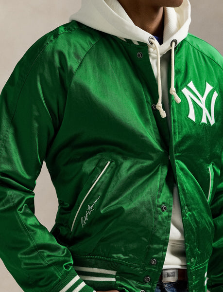 Polo Ralph Lauren Yankees Satin Jacket, Athletic Green
