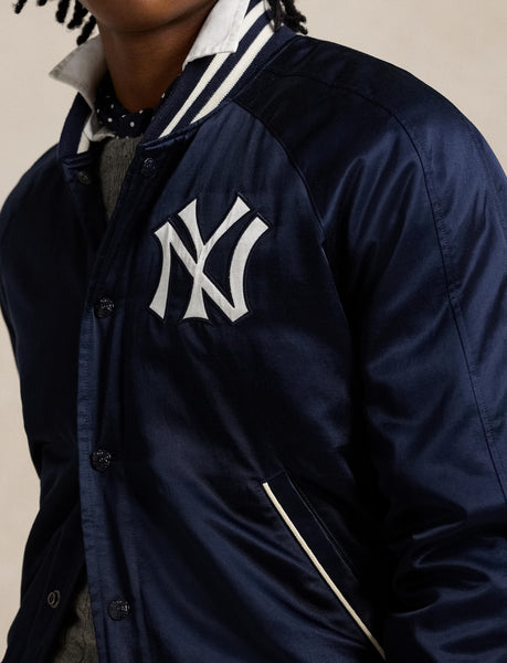 Polo Ralph Lauren Yankees Satin Jacket, Aviator Navy