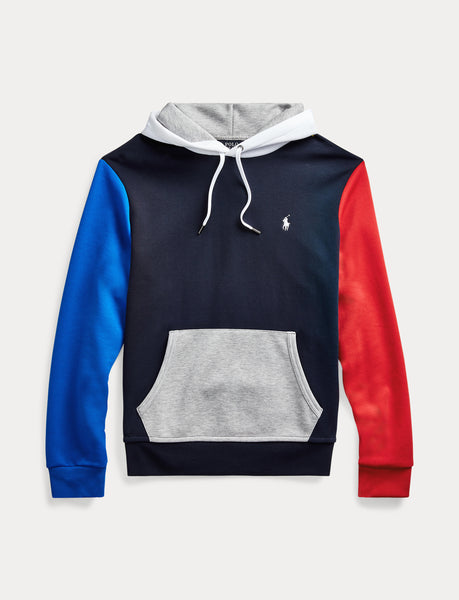 POLO RALPH LAUREN Color-Block Logo Embroidered Hoodie, Navy/ Multi