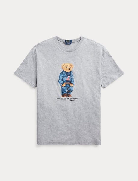 POLO RALPH LAUREN Classic Fit Denim Bear T-Shirt, Heather Grey
