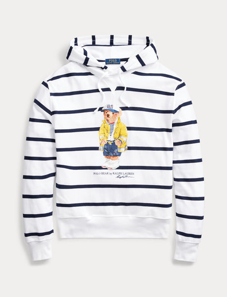 POLO RALPH LAUREN CP-93 Bear Mesh Hooded Jersey, White/ Multi