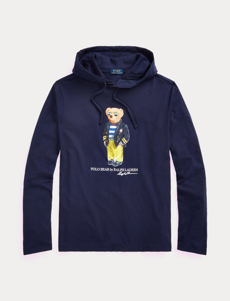 Polo Ralph Lauren Marina Polo Bear Jersey Hooded T-Shirt, Navy