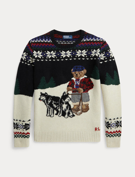 Polo Ralph Lauren Dog Sled Bear Crew Knit, Multi