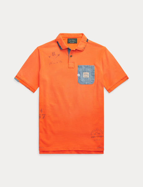 Polo Ralph Lauren Denim Pocket Dry All Short Sleeve Classic Fit Polo, Orange