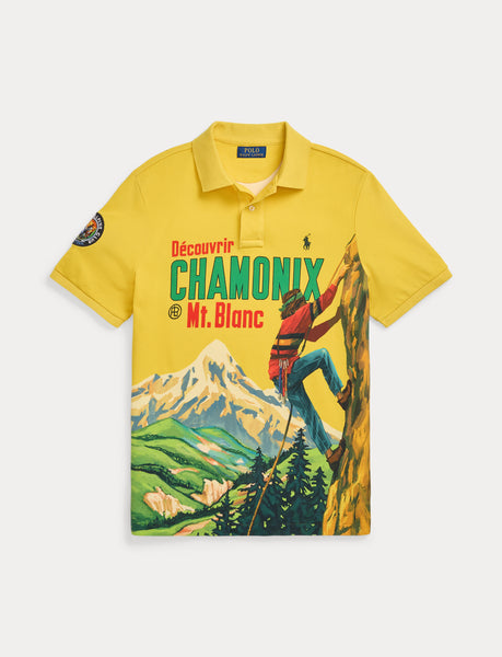 Polo Ralph Lauren Classic Fit Mesh Graphic Polo Shirt, Canary Yellow