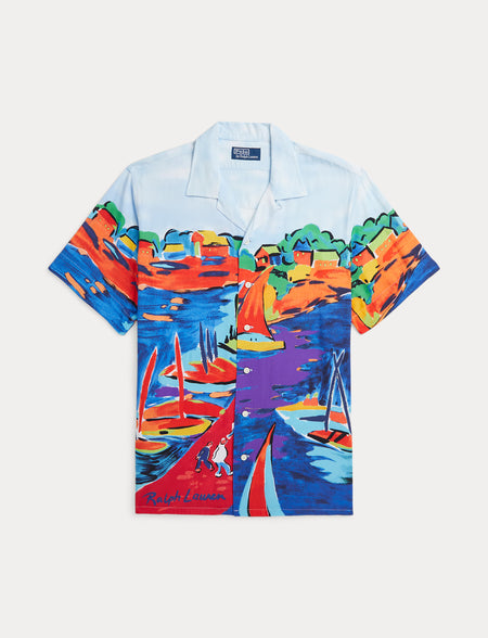Polo Ralph Lauren Classic Fit Mesh Graphic Polo Shirt, Sapphire Star Multi