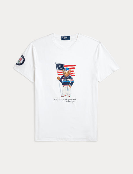 Polo Ralph Lauren Team USA Polo Bear Jersey T-Shirt, White