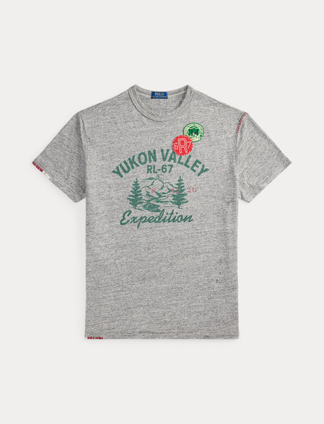 Polo Ralph Lauren Classic Fit Jersey Graphic T-Shirt, Heather Grey