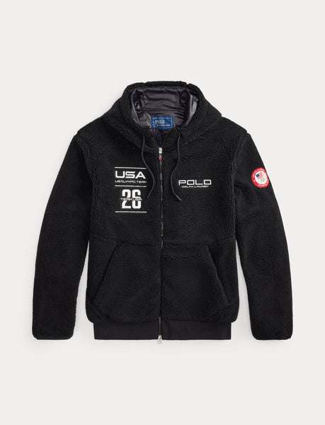Polo Ralph Lauren Team USA Pile Fleece Full-Zip Hoodie, Black