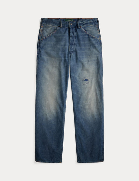Polo Ralph Lauren Classic Fit Distressed Workwear Jean, Blue